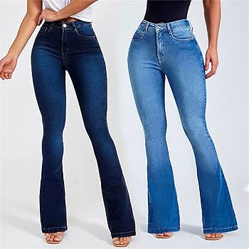 本日までHIGH WAIST BELL-BOTTOM DENIM PANTS Amazon.com: High Waisted Bell Bottom Jeans for Women Flare